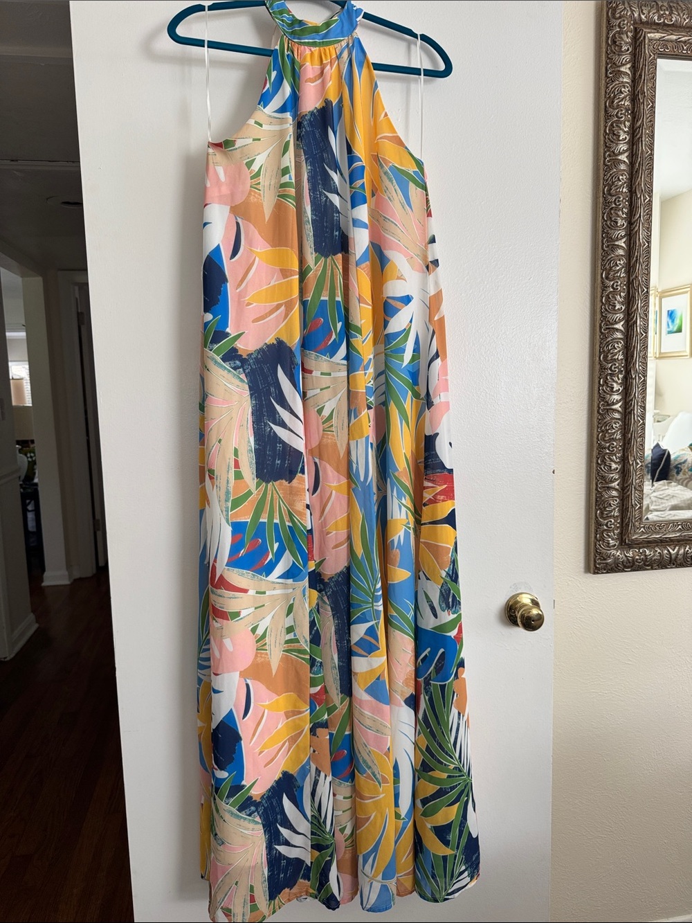 Women's Flying Tomato Halter Maxi Dress Multicolor Tropical Print